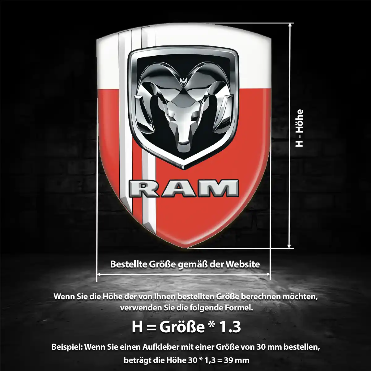 Dodge Emblem Aufkleber Wappen Hohe Qualität