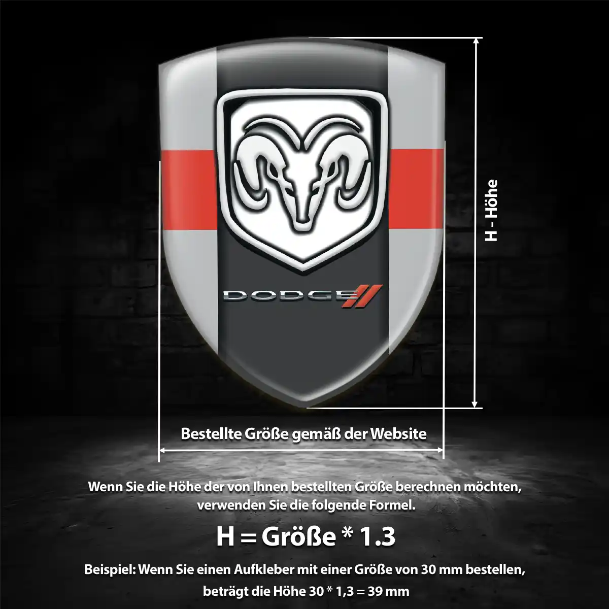 Dodge Silikon Aufkleber Hohe Qualität