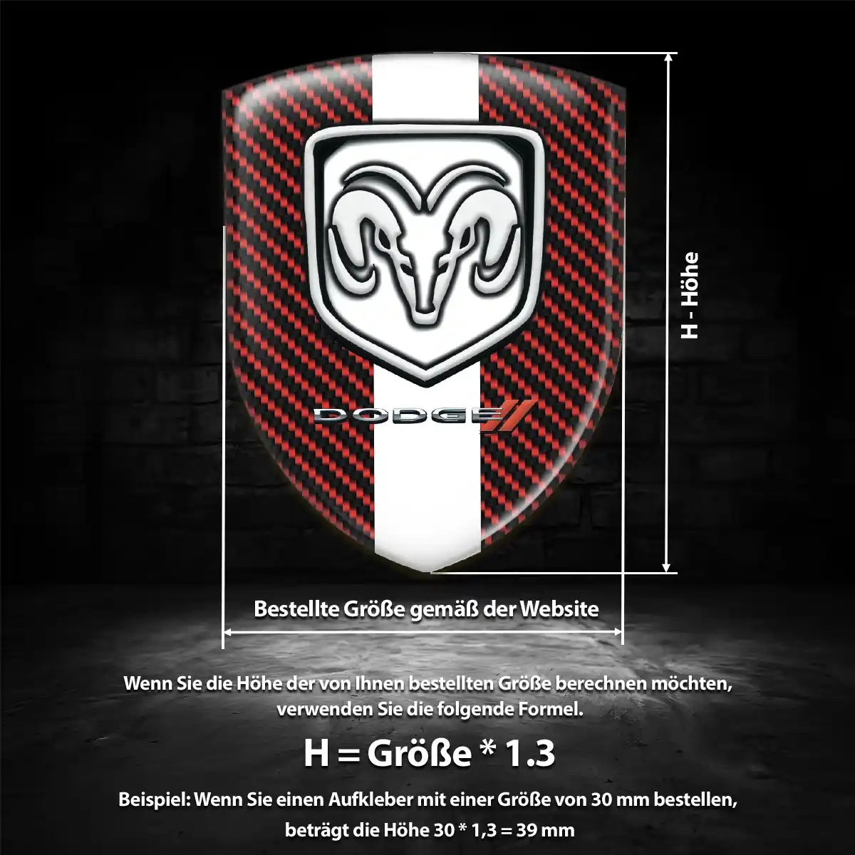 Dodge Wappen Aufkleber Auto Stilvolles Design