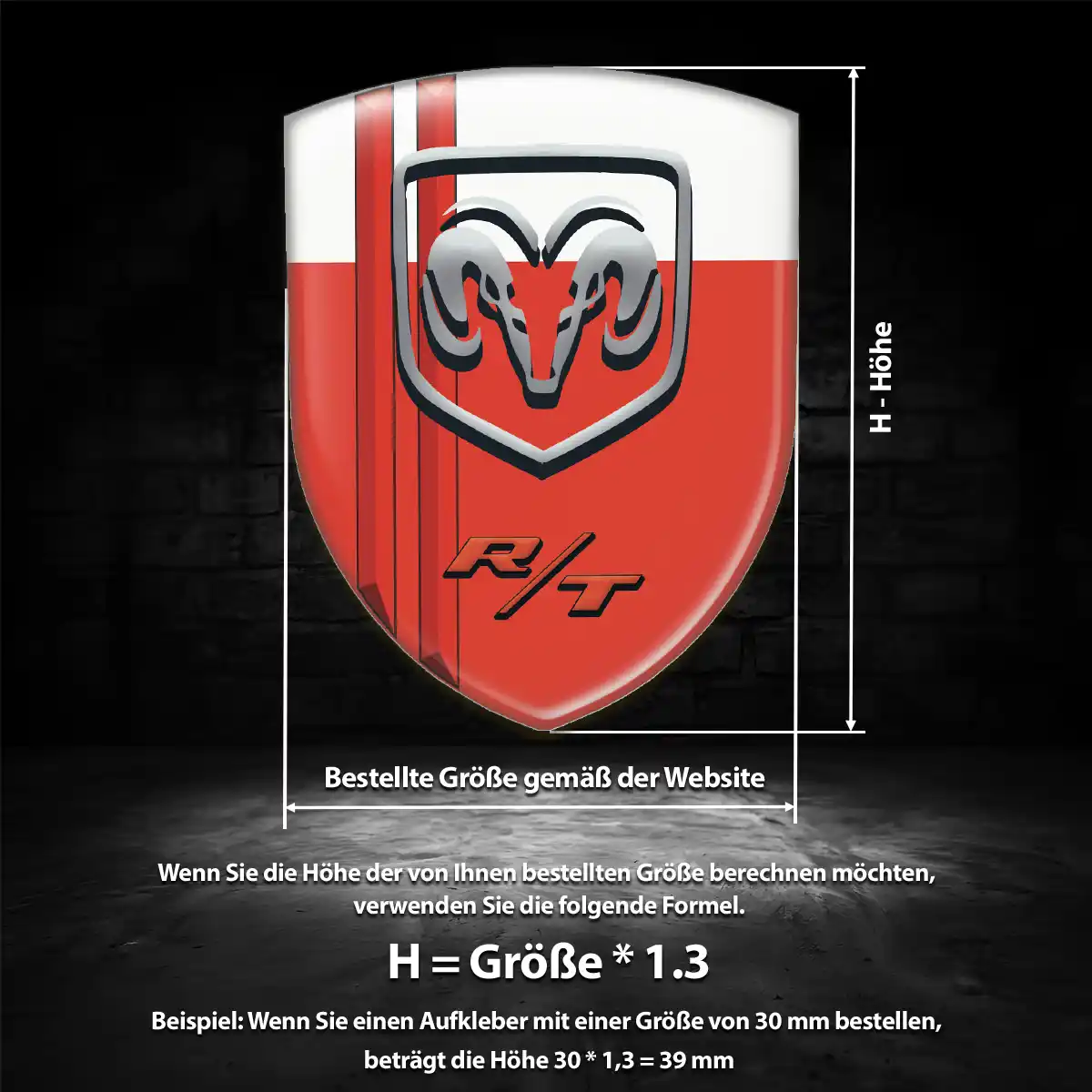 Dodge Wappen Aufkleber Emblem Stilvolles Design