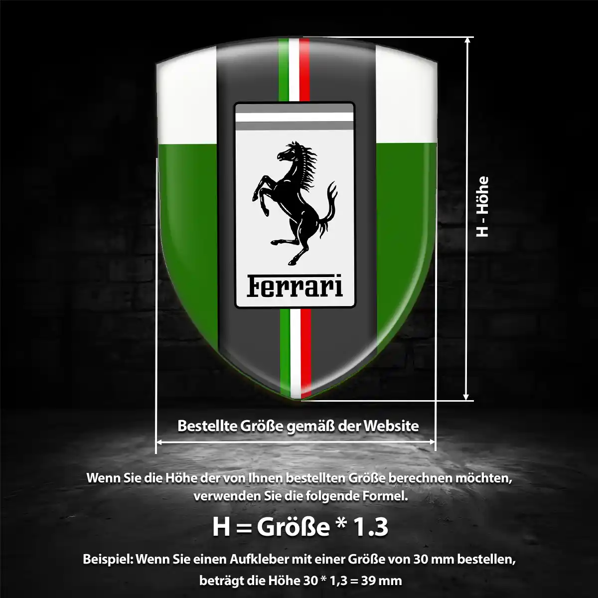 Ferrari 3D Gel Aufkleber Auto Stilvolles Design