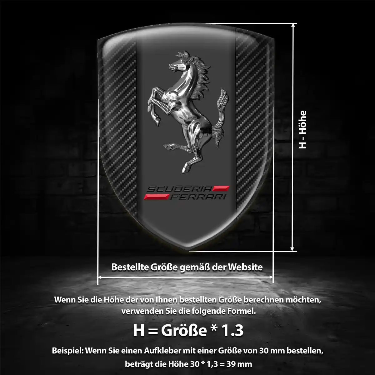Ferrari 3D Gel Aufkleber Emblem Auto Hohe Qualität