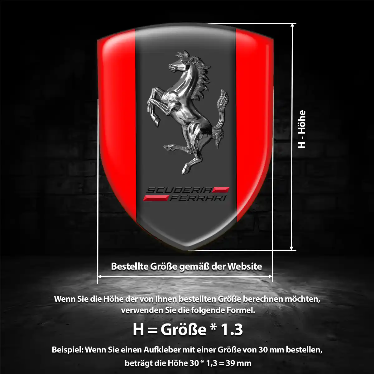Ferrari 3D Gel Aufkleber Emblem Auto Stilvolles Design