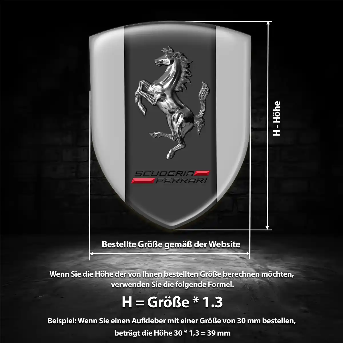 Ferrari 3D Gel Aufkleber Emblem Hohe Qualität