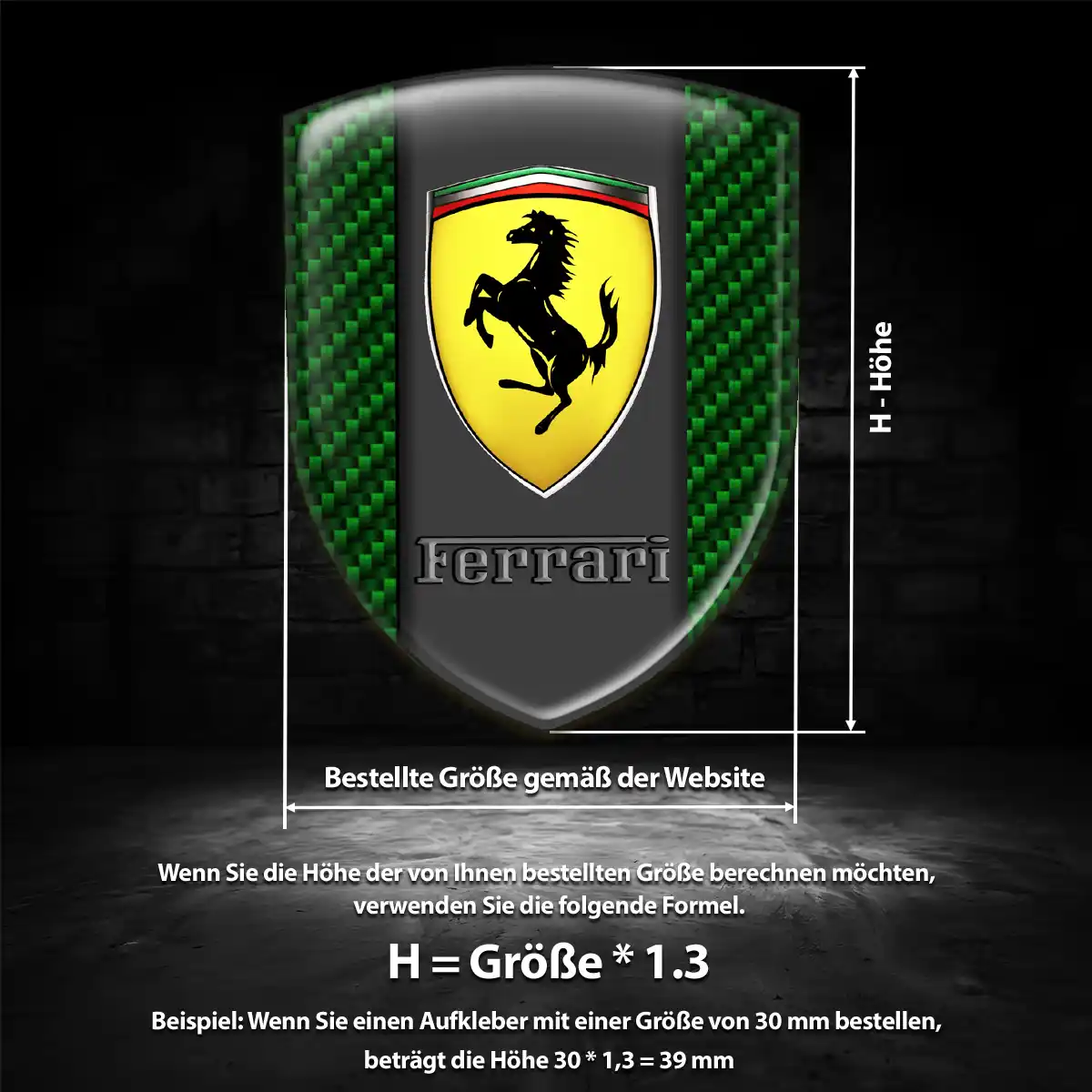 Ferrari 3D Gel Aufkleber Emblem Stilvolles Design