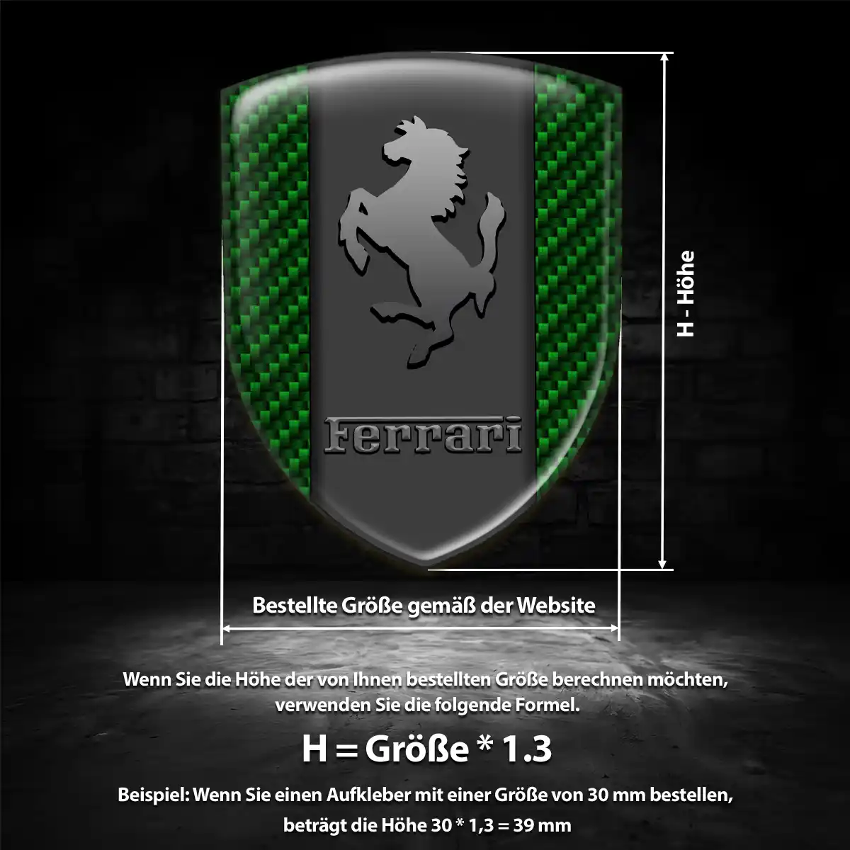 Ferrari 3D Gel Aufkleber Embleme Auto Stilvolles Design