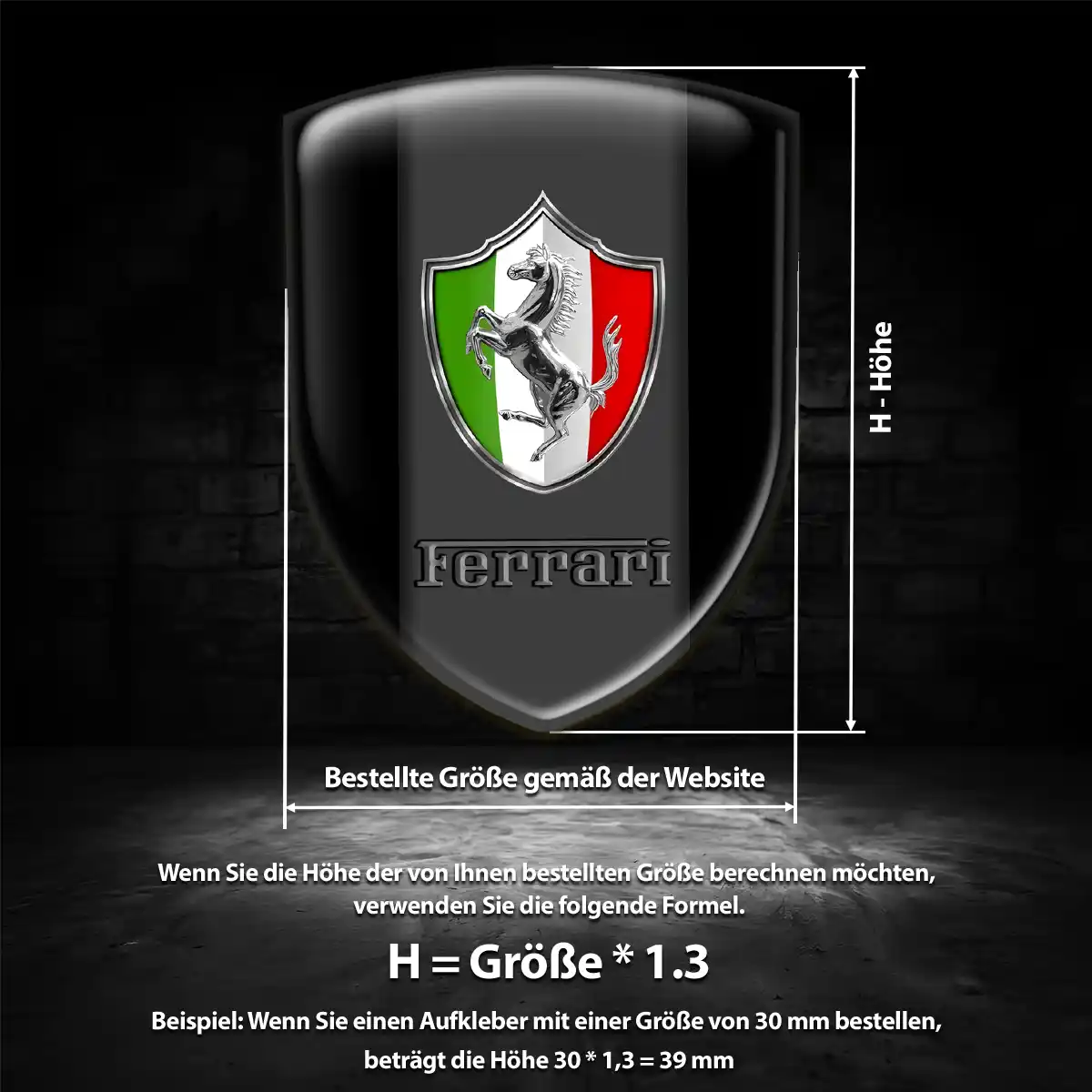 Ferrari 3D Gel Aufkleber Wappen Auto Hohe Qualität