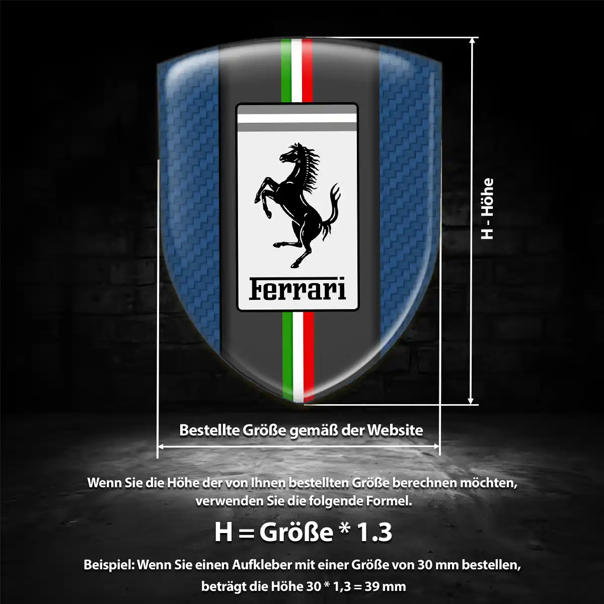 Ferrari 3D Gel Aufkleber Wappen Auto Stilvolles Design