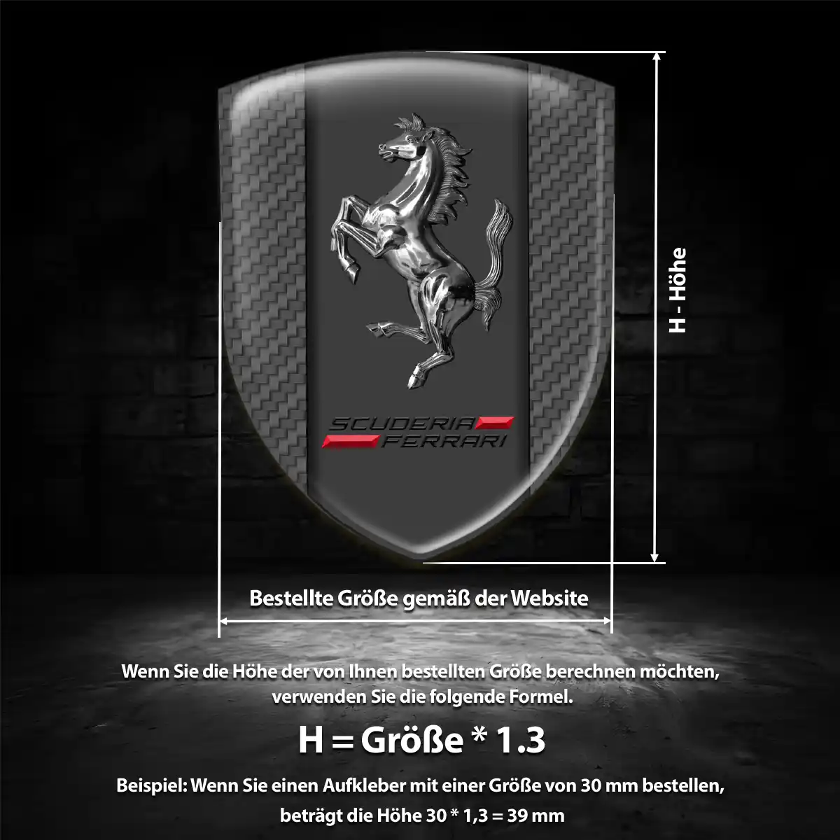 Ferrari Aufkleber 3D Gel Emblem Auto Hohe Qualität
