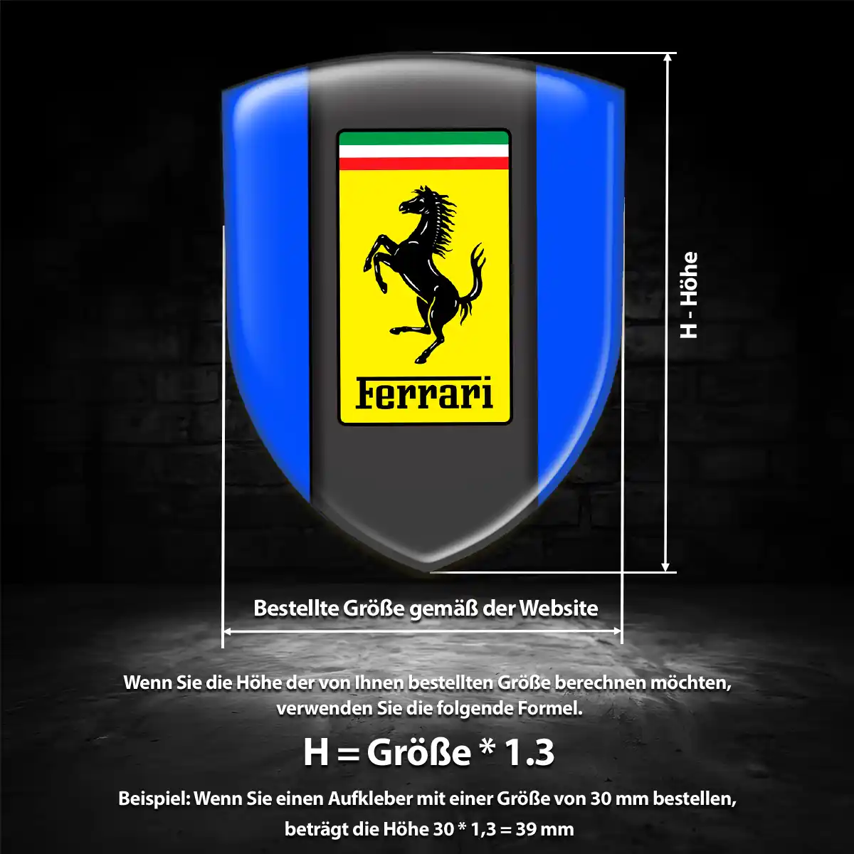 Ferrari Aufkleber 3D Gel Emblem Hohe Qualität