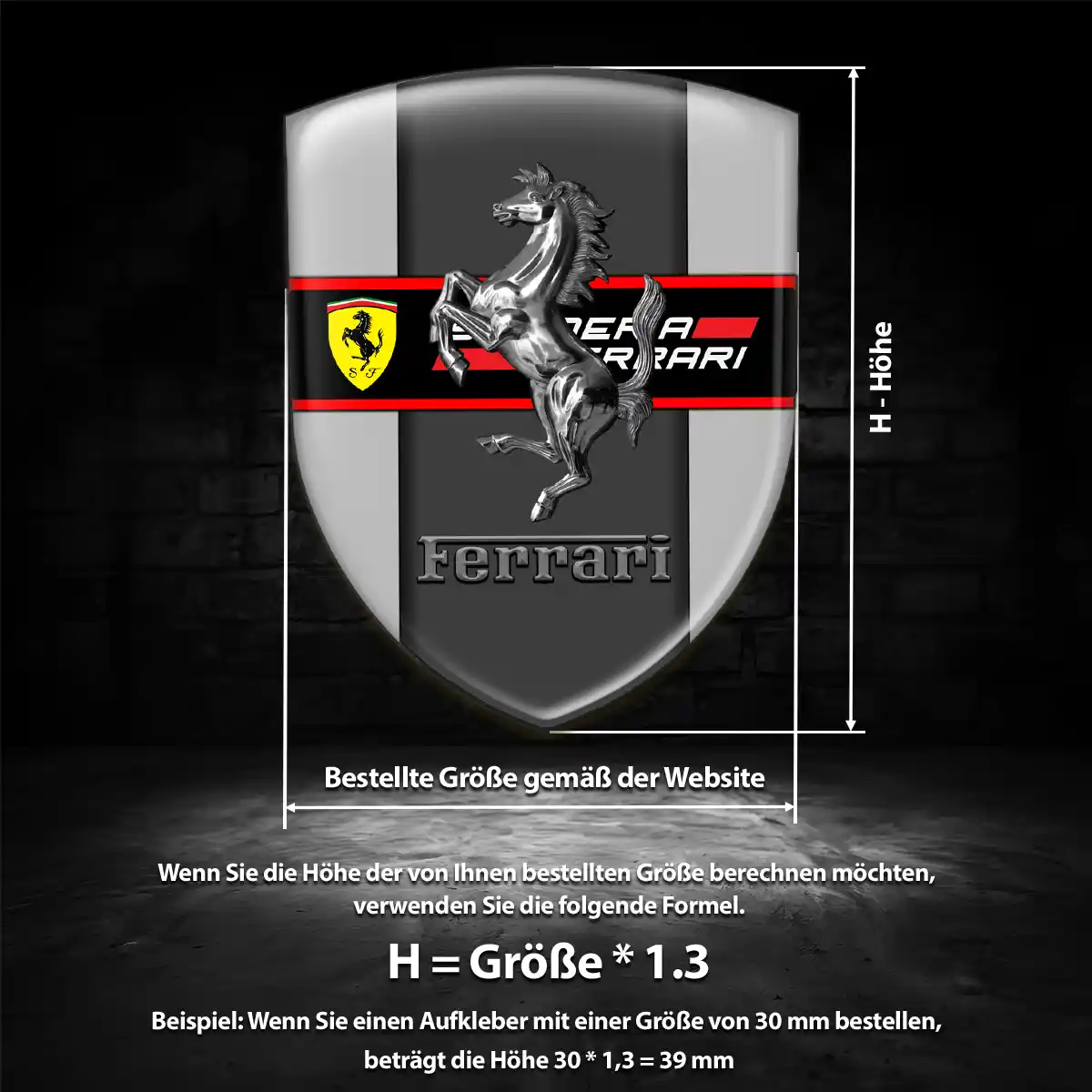 Ferrari Aufkleber 3D Gel Embleme Auto Stilvolles Design