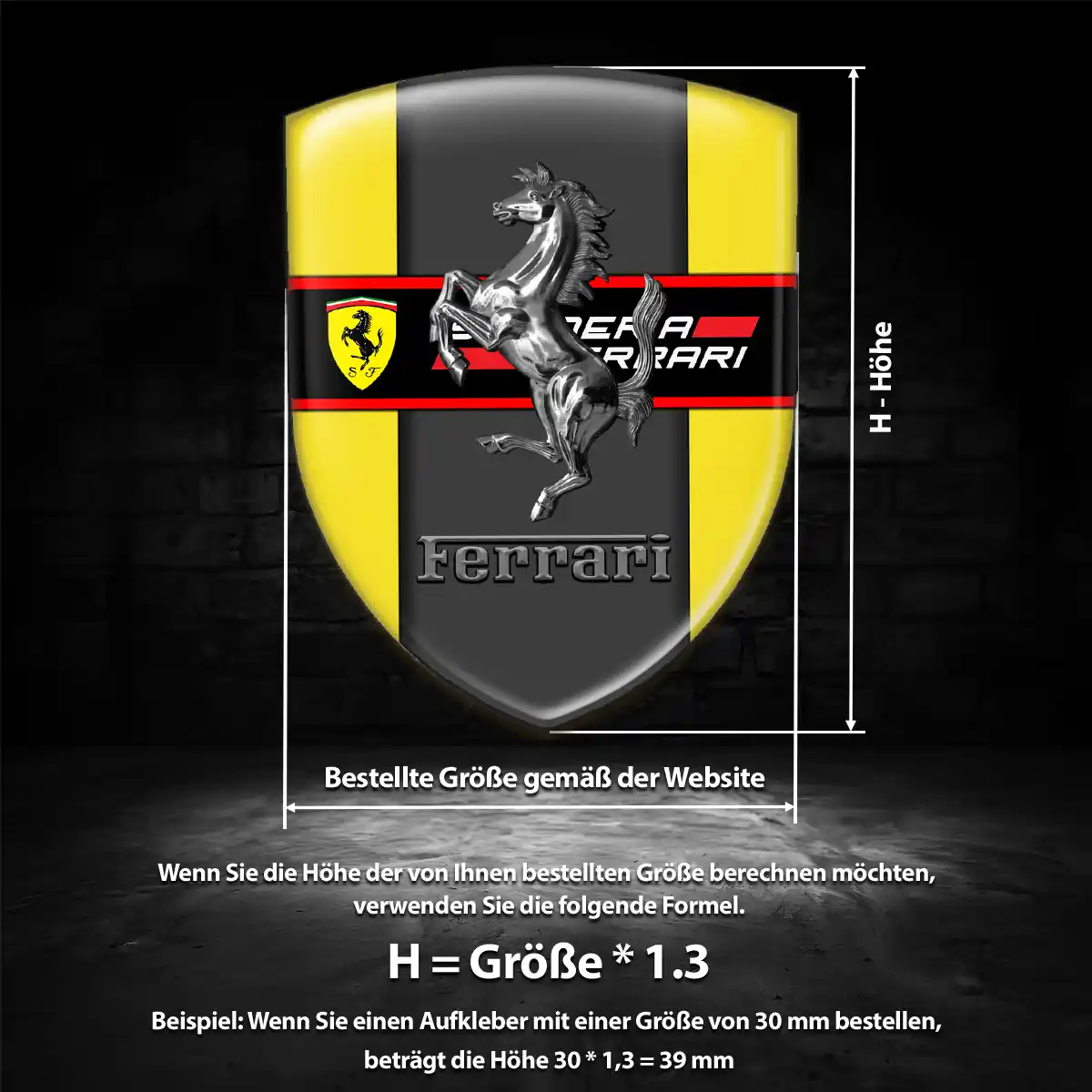Ferrari Aufkleber 3D Gel Embleme Hohe Qualität