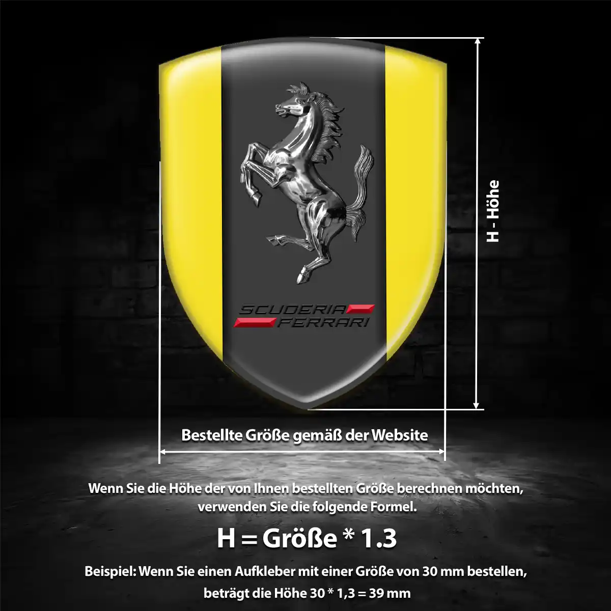 Ferrari Aufkleber 3D Gel Embleme Stilvolles Design