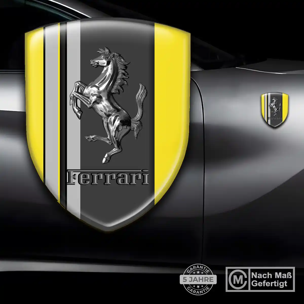 Ferrari Aufkleber 3D Gel Wappen Auto Stilvolles Design