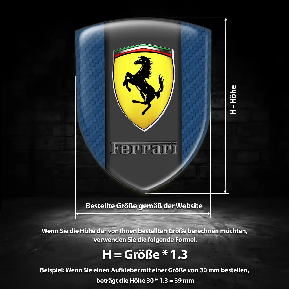 Ferrari Aufkleber Emblem Hohe Qualität