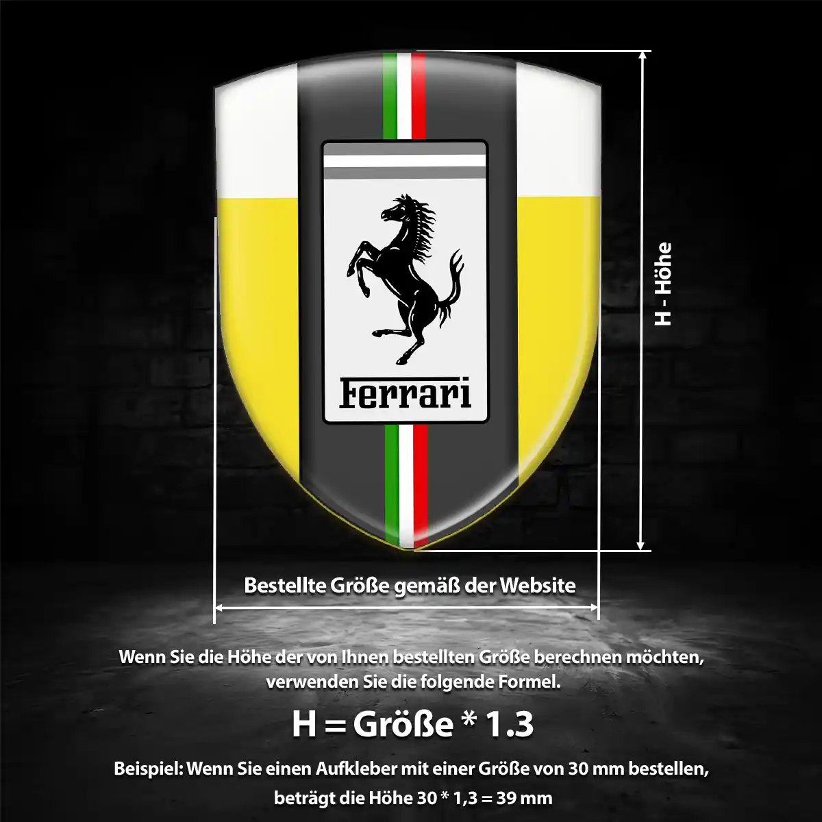 Ferrari Aufkleber Emblem Wappen Auto Hohe Qualität