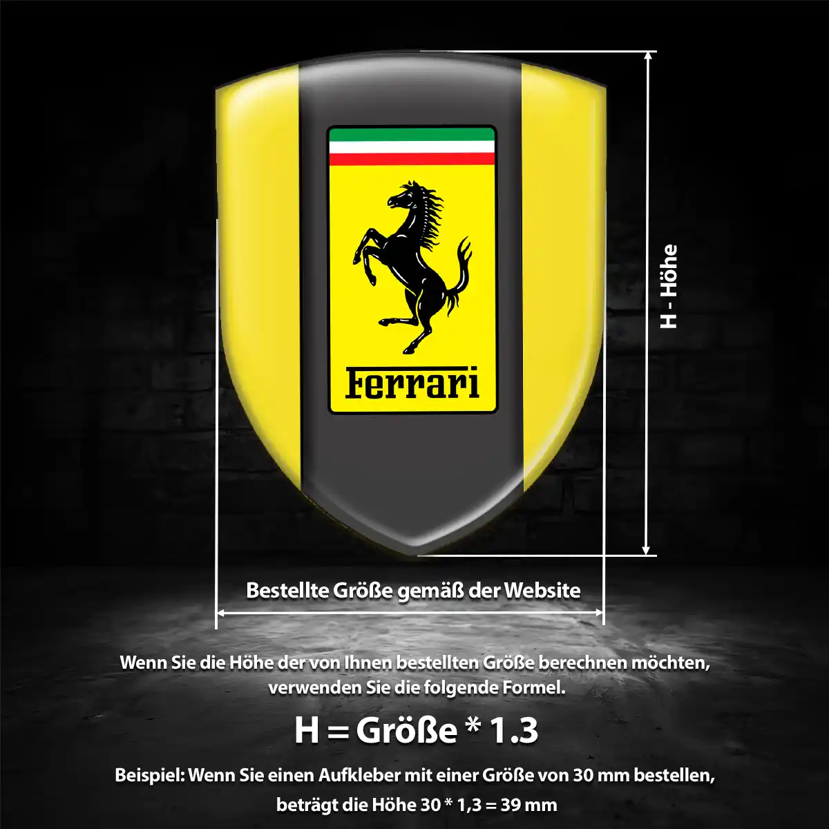 Ferrari Aufkleber Emblem Wappen Premium-Edition