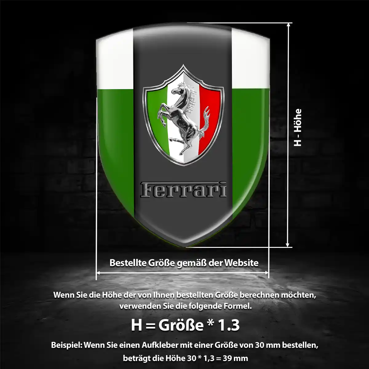 Ferrari Aufkleber Embleme Silikon Premium-Edition