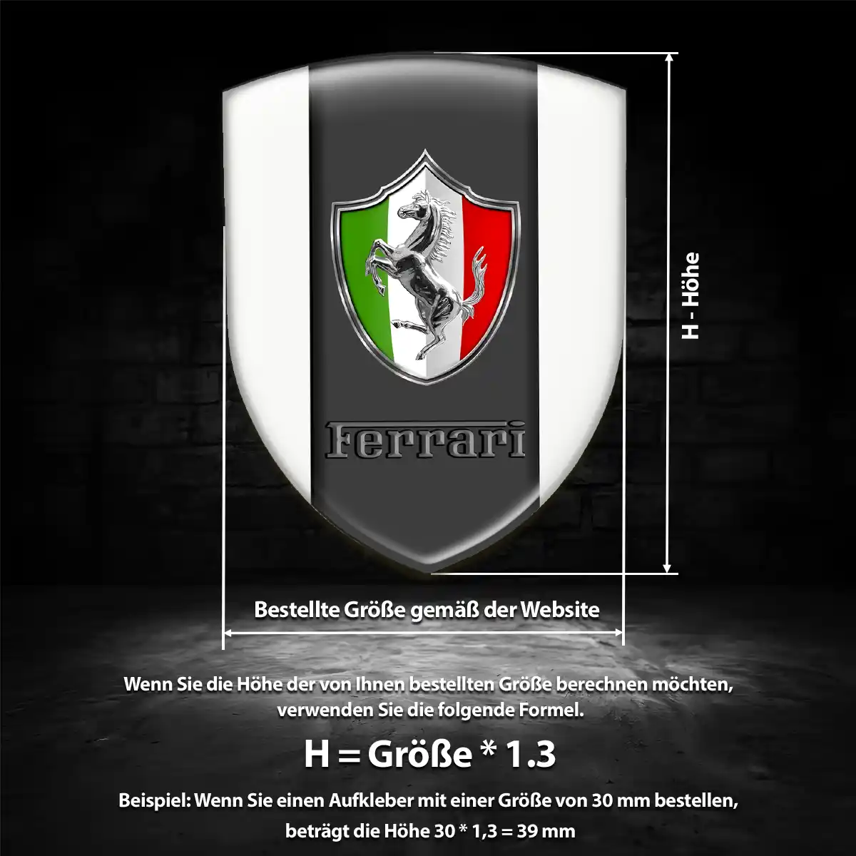 Ferrari Aufkleber Wappen Emblem Premium-Edition