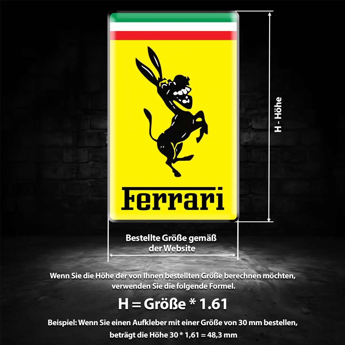 Ferrari Aufkleber Wappen Stilvolles Design