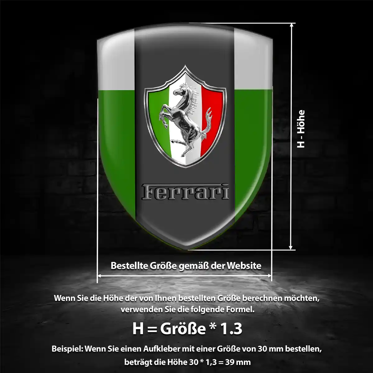 Ferrari Emblem Aufkleber Hohe Qualität