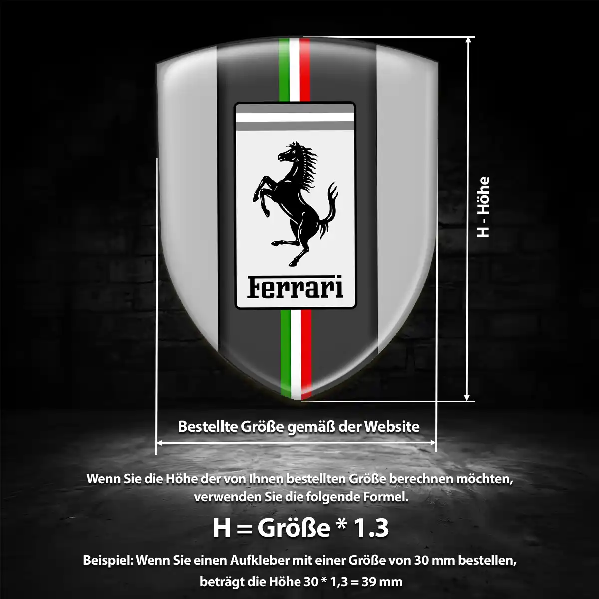 Ferrari Embleme Silikon Aufkleber Auto Stilvolles Design