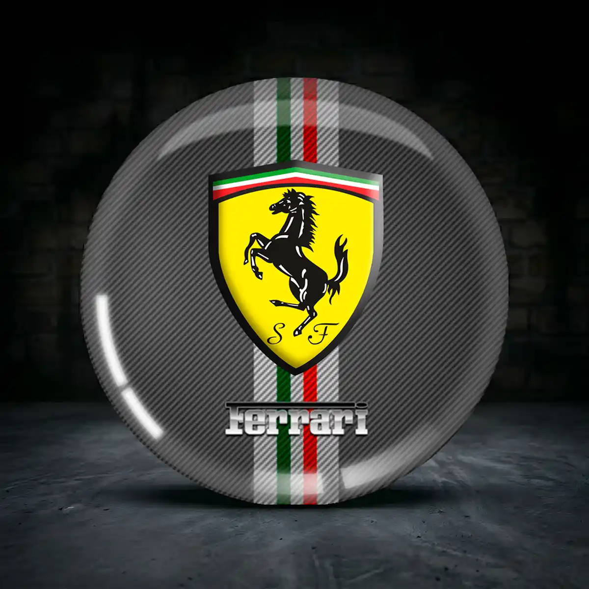 Ferrari Radmitte Aufkleber Nabendeckel Hochwertiges Harz