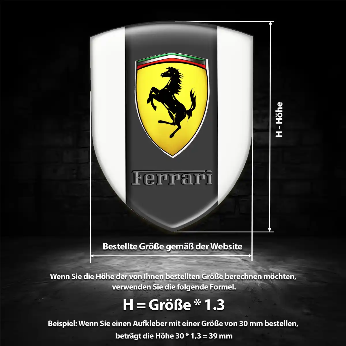 Ferrari Silikon Aufkleber Auto Hohe Qualität