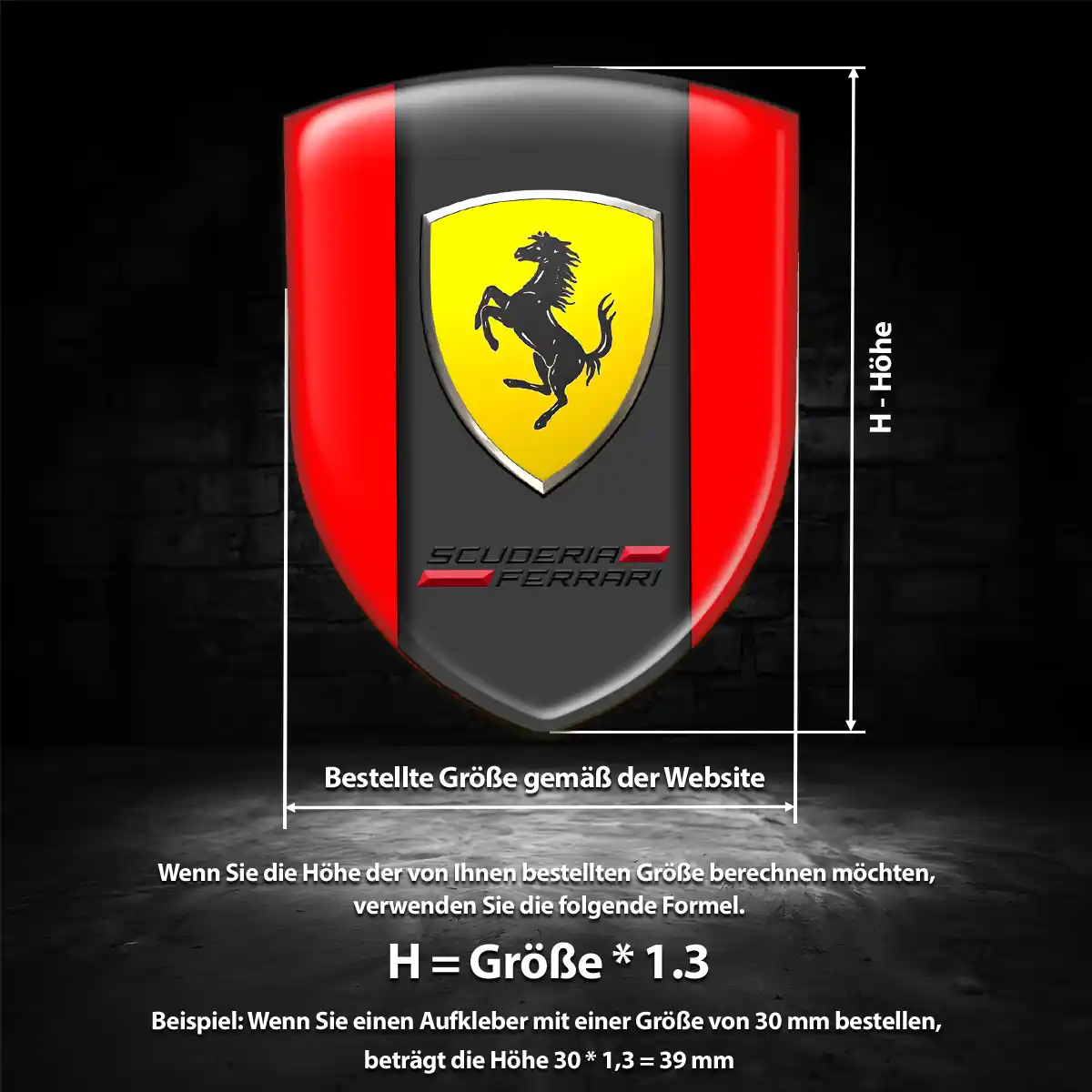 Ferrari Silikon Aufkleber Hohe Qualität