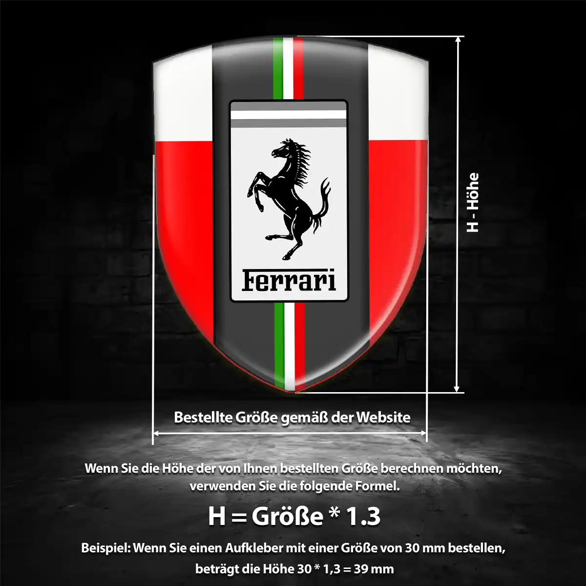 Ferrari Silikon Aufkleber Stilvolles Design