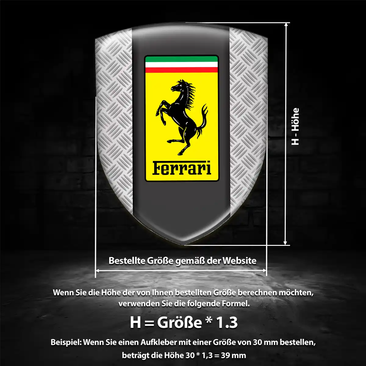 Ferrari Silikon Aufkleber Wappen Auto Hohe Qualität