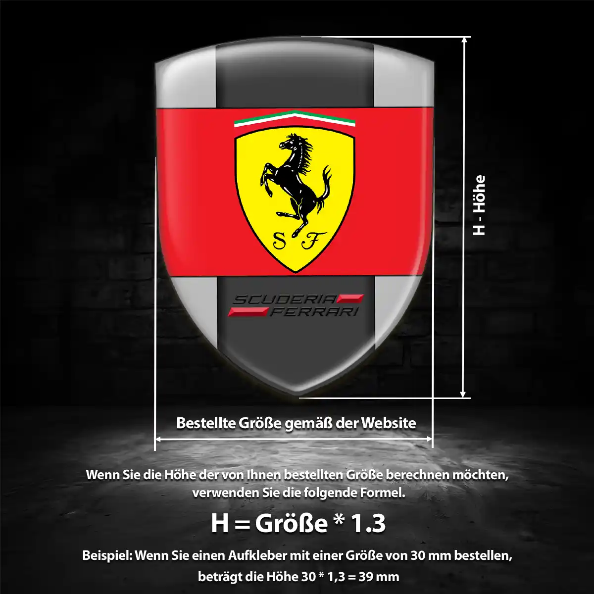 Ferrari Silikon Aufkleber Wappen Auto Stilvolles Design