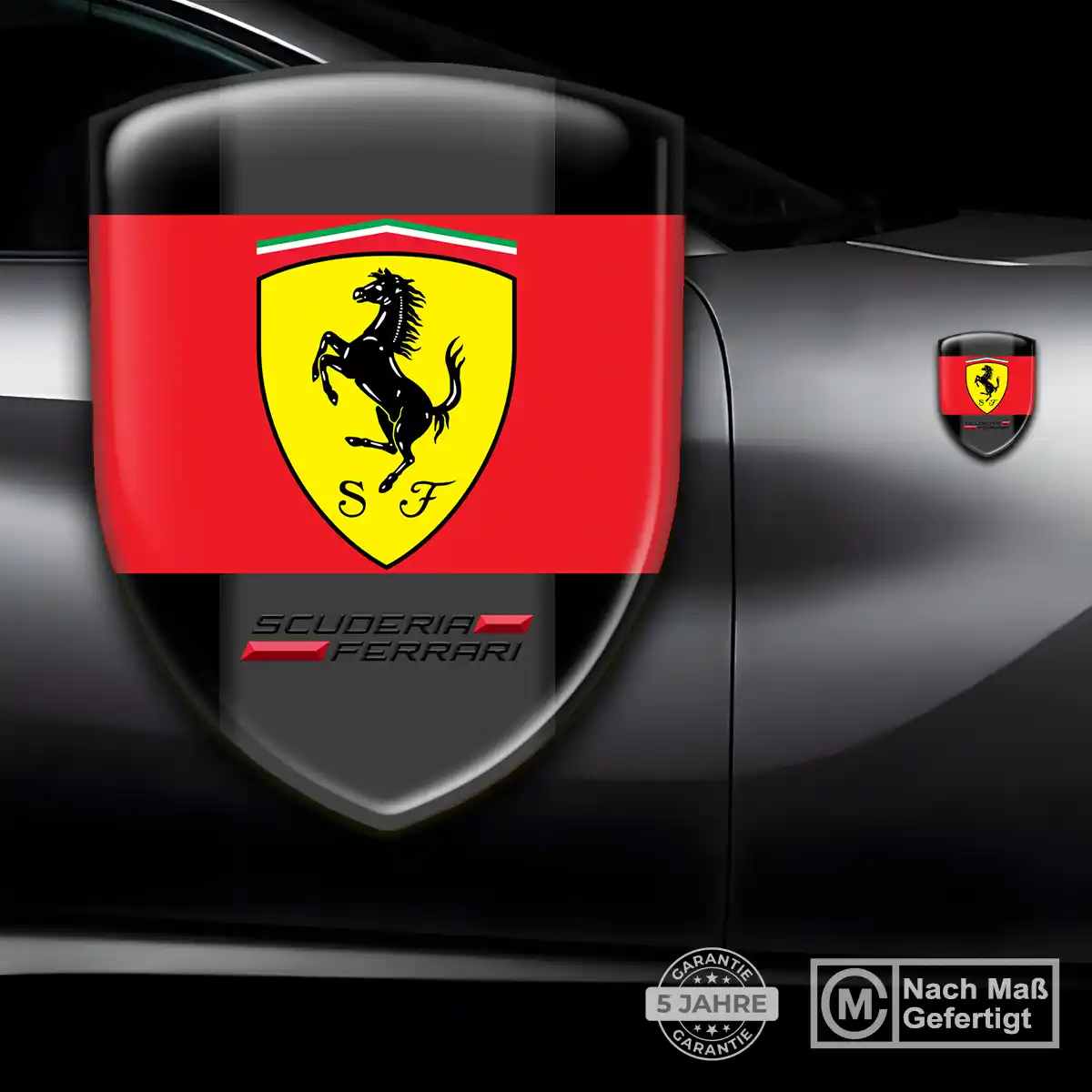 Ferrari Silikon Aufkleber Wappen Stilvolles Design