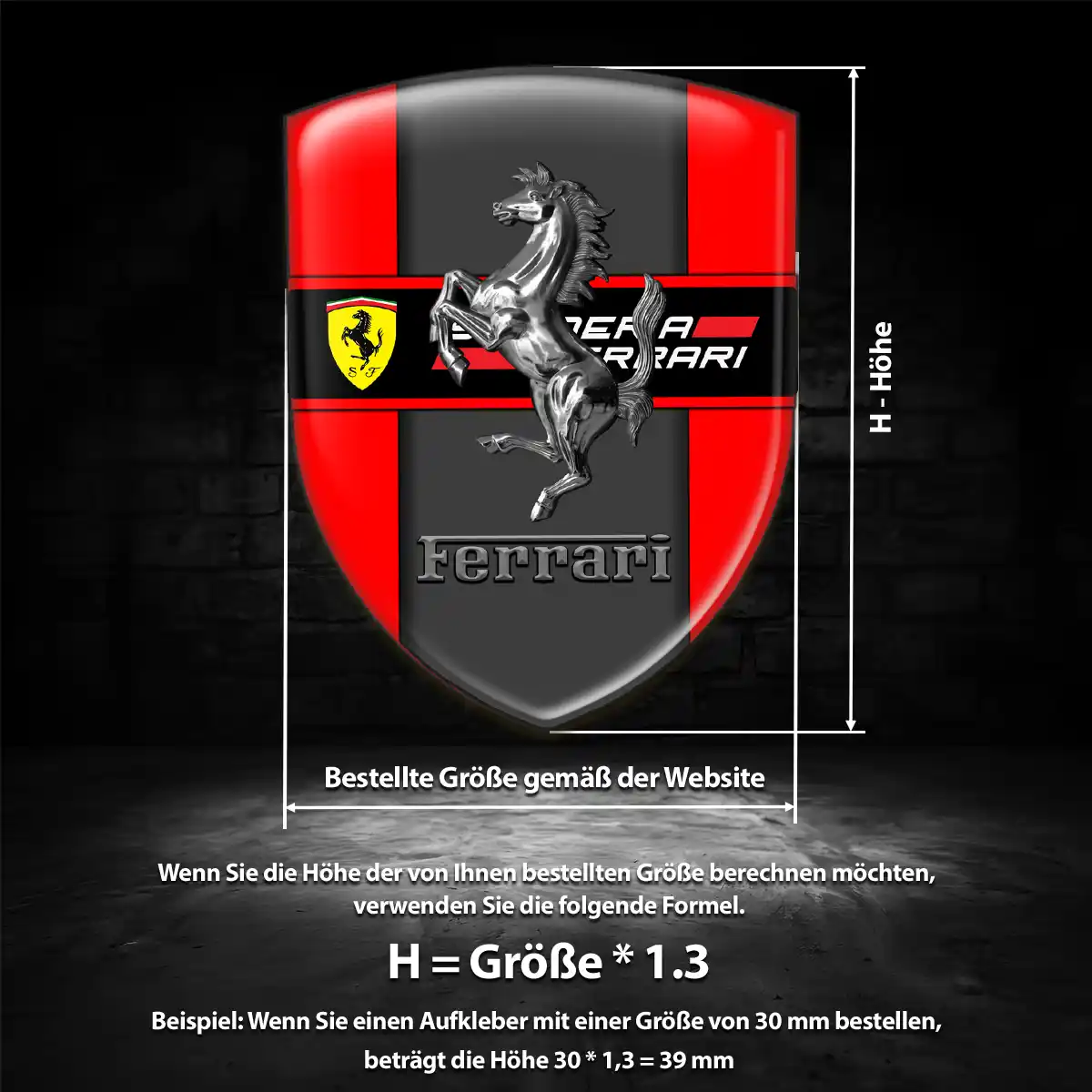 Ferrari Wappen Aufkleber Emblem Stilvolles Design