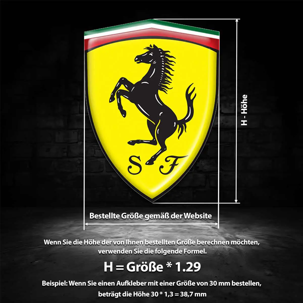 Ferrari Wappen Aufkleber Stilvolles Design