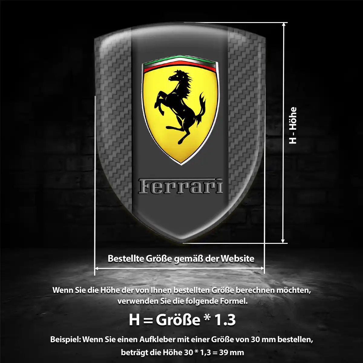 Ferrari Wappen Emblem Aufkleber Hohe Qualität