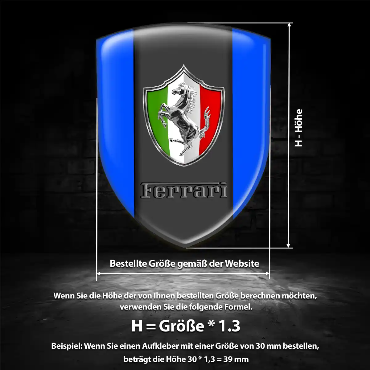 Ferrari Wappen Emblem Aufkleber Premium-Edition