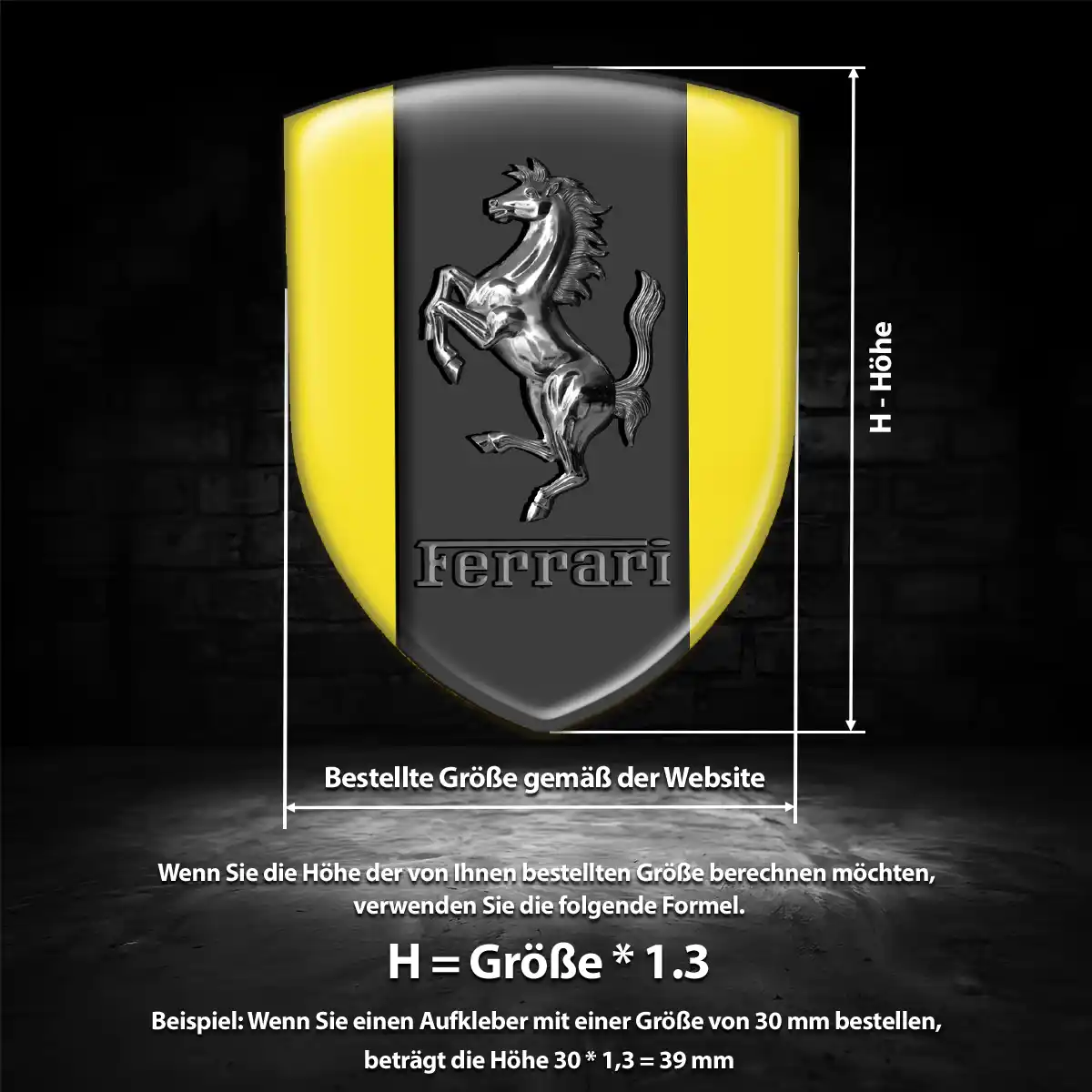 Ferrari Wappen Emblem Aufkleber Stilvolles Design