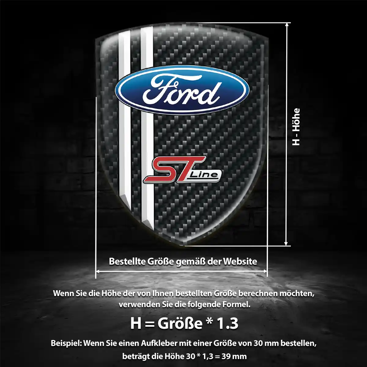 Ford 3D Gel Aufkleber Auto Stilvolles Design