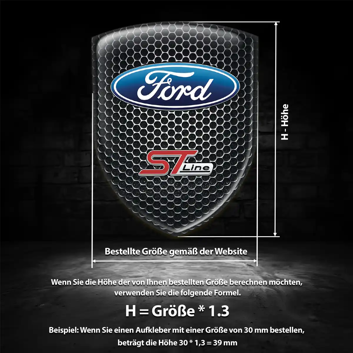 Ford 3D Gel Aufkleber Emblem Hohe Qualität