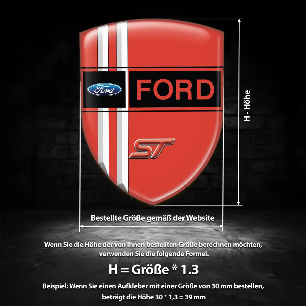 Ford 3D Gel Aufkleber Emblem Stilvolles Design