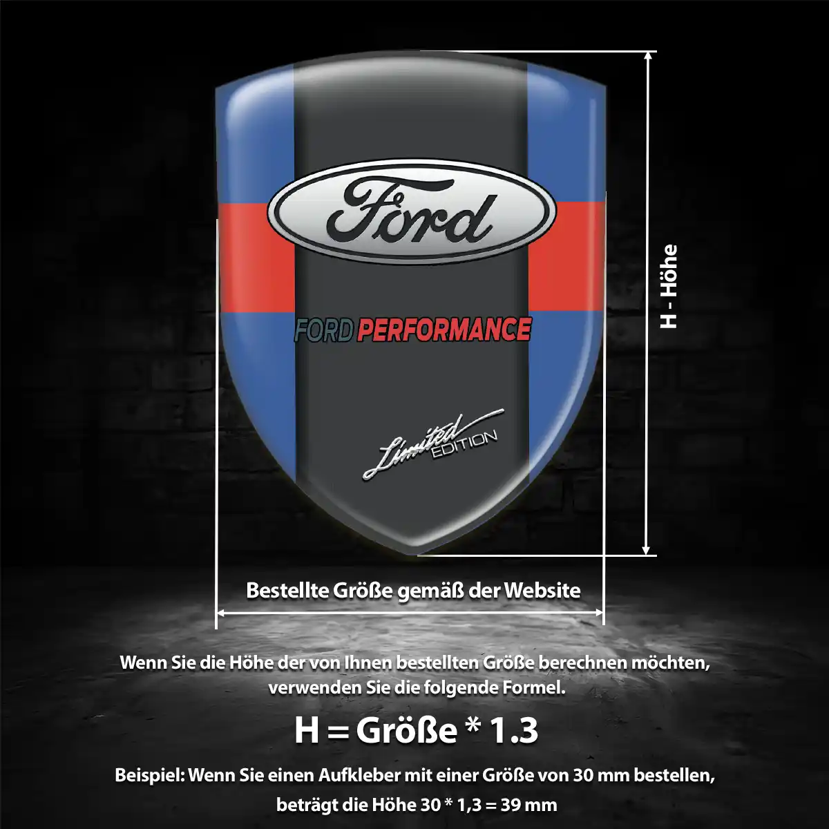 Ford 3D Gel Aufkleber Embleme Auto Stilvolles Design