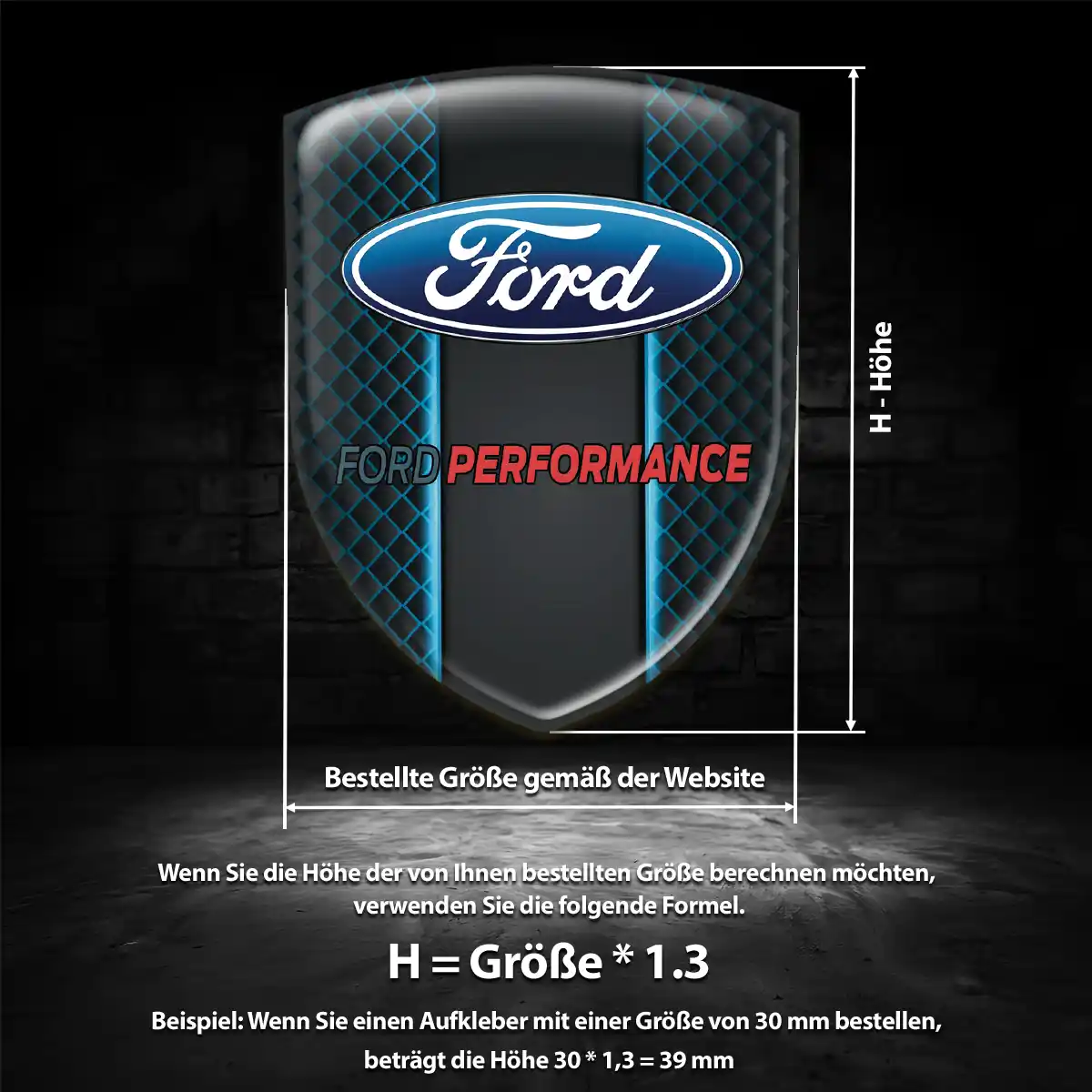 Ford 3D Gel Aufkleber Silikon Auto Stilvolles Design