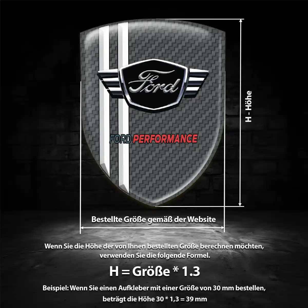 Ford 3D Gel Aufkleber Silikon Stilvolles Design