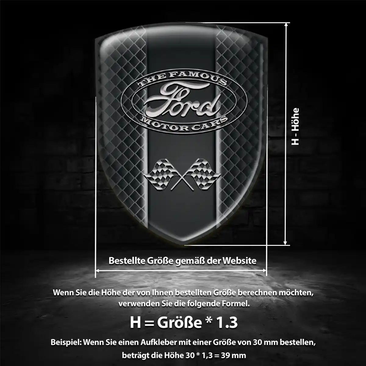 Ford 3D Gel Aufkleber Wappen Auto Stilvolles Design
