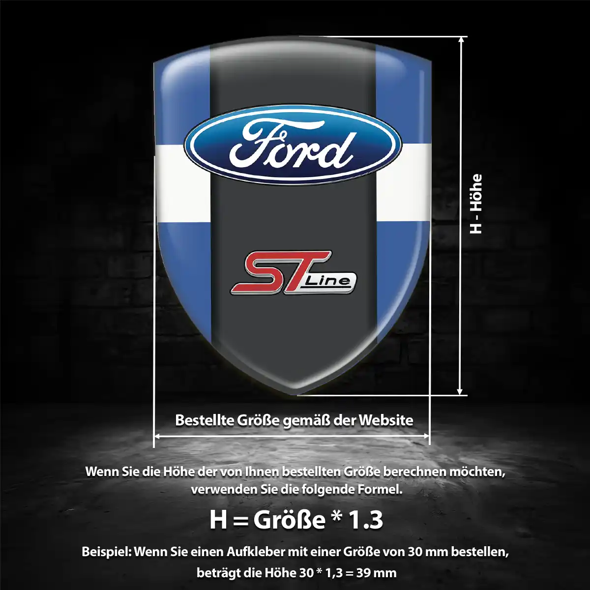 Ford 3D Gel Aufkleber Wappen Hohe Qualität