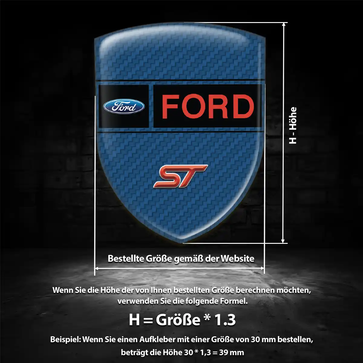 Ford 3D Gel Aufkleber Wappen Stilvolles Design