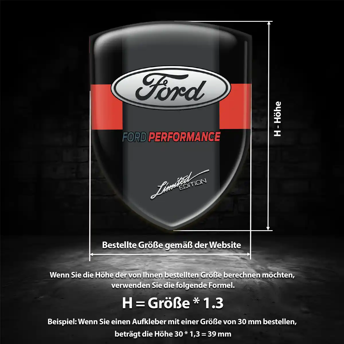 Ford Aufkleber 3D Gel Emblem Stilvolles Design