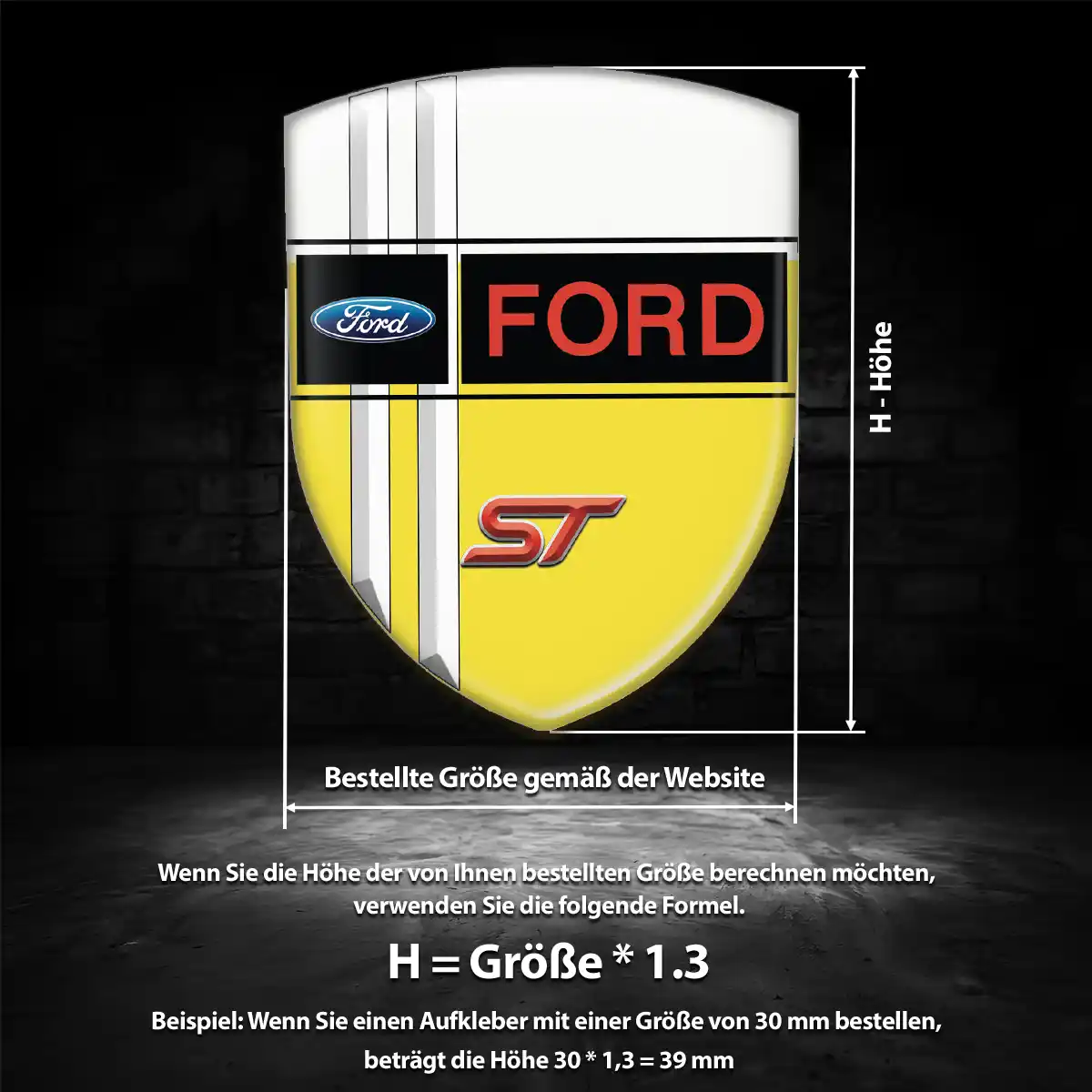Ford Aufkleber 3D Gel Silikon Auto Stilvolles Design