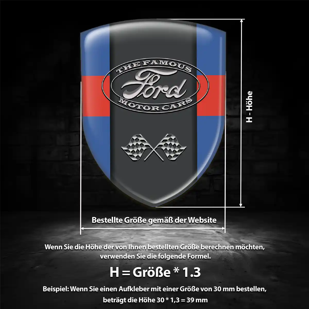 Ford Aufkleber 3D Gel Silikon Hohe Qualität